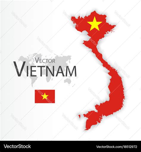 Vietnam Map With Flag