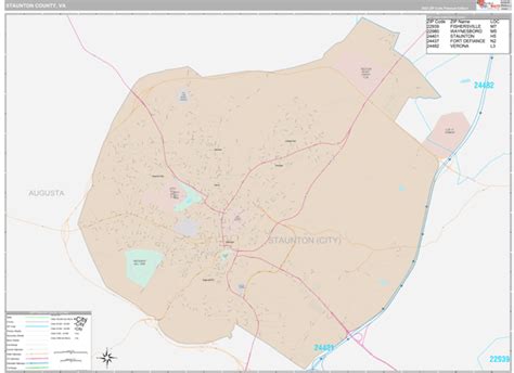 Staunton County, VA Wall Map Premium Style by MarketMAPS - MapSales