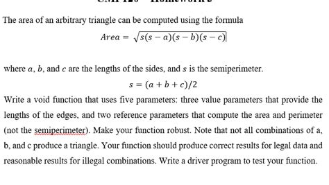 Answered: The area of an arbitrary triangle can… | bartleby