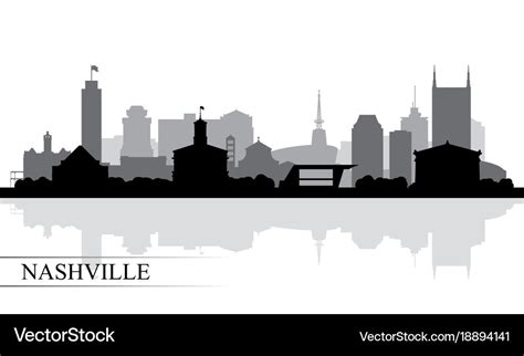 Nashville city skyline silhouette background Vector Image