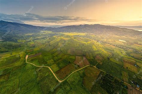 Premium Photo | Aerial view of chu dang ya volcano mountain with da quy ...