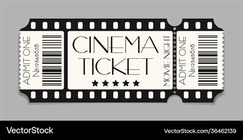 Cinema ticket template mockup with barcode Vector Image