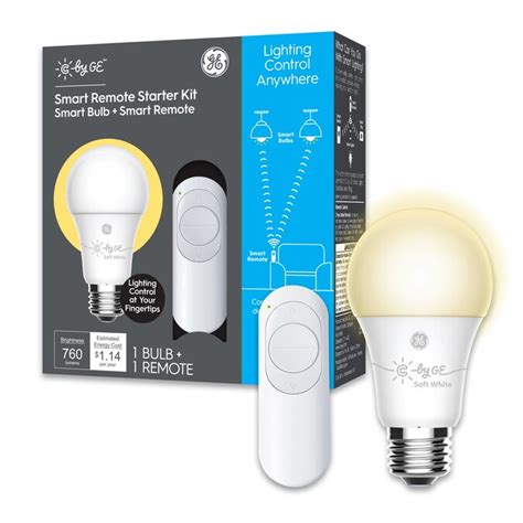 GE C by GE Starter Kit Remote with 60-Watt EQ A19 Soft White Dimmable ...