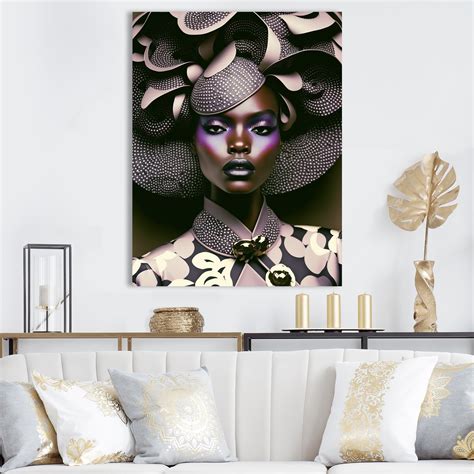 Dakota Fields Classy Portrait Of Elegant African Lady II On Canvas ...