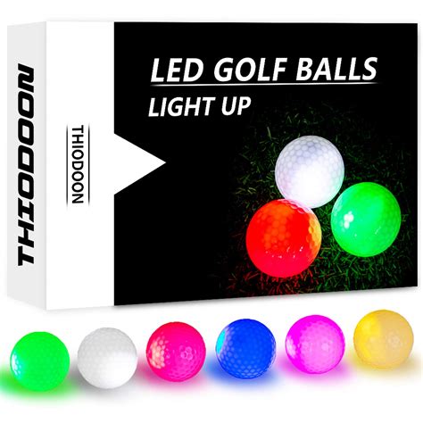 THIODOON Glow in The Dark Golf Balls Light up Led Golf Balls Night Golf ...