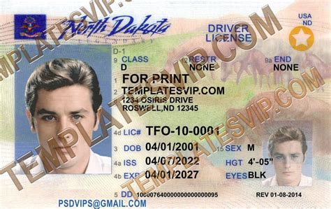 North Dakota (ND) – Drivers License PSD Template Download 2022 – Templates drivers licenses premium