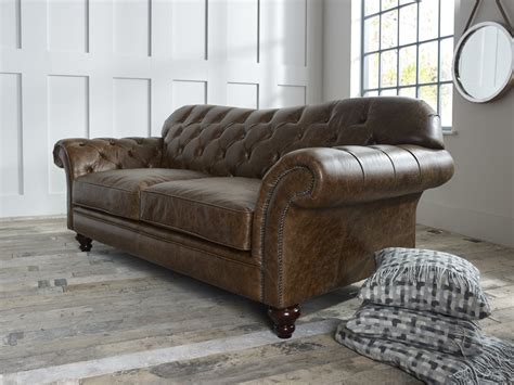 Vintage Brown Leather Sofa | Arundel | Chesterfield Sofas