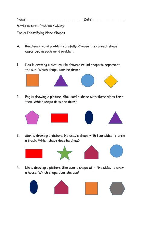 Identifying Plane Shapes worksheet | Live Worksheets - Worksheets Library