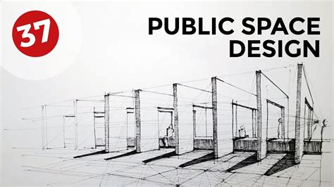 Drawing Public Space Design | Daily Architecture Sketches #37 - YouTube