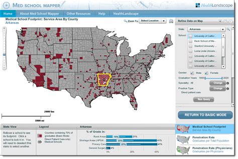 Footprint Map of Medical School Graduates | Blue Raster