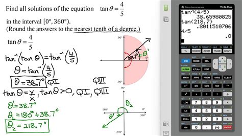 Solve Tan(theta) = Positive Number Using a Calculator in Interval 0 to 360 Degrees - YouTube