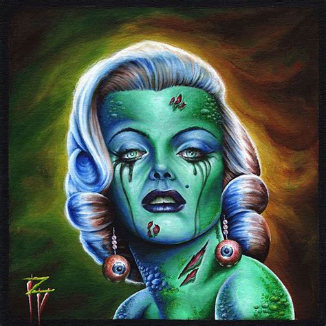 Marilyn of The Dead by Randy Drako Monroe Zombie Canvas Art Print | Giclee art print, Giclee art ...