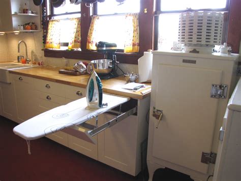 Built-in ironing board in kitchen | Bungalow kitchens often … | Flickr