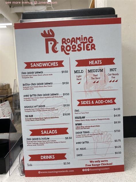 Online Menu of Roaming Rooster Restaurant, Washington, District of Columbia, 20016 - Zmenu