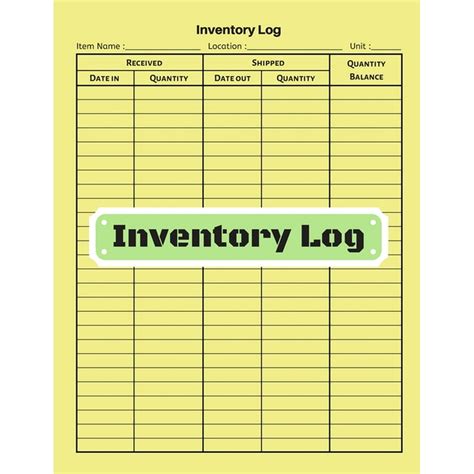 Inventory log : V.12 - Inventory Tracking Book, Inventory Management and Control, Small Business ...