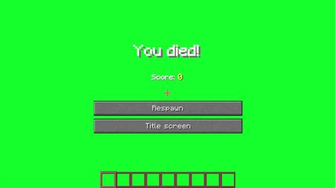 Minecraft You Died GREEN SCREEN - YouTube