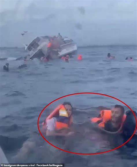 Terrified Bali tourists are forced to leap into the ocean from a sinking boat | Daily Mail Online