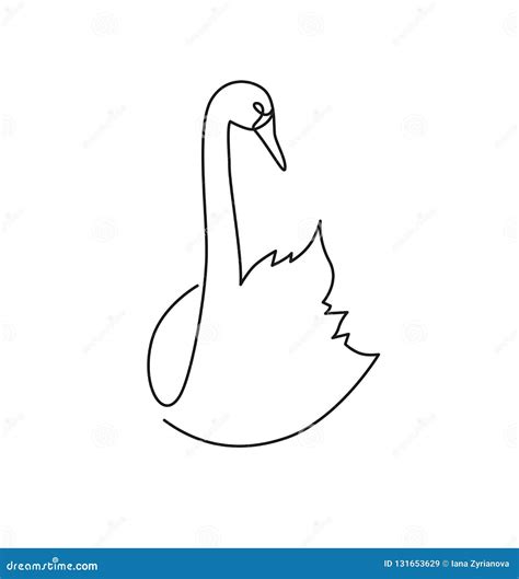 Swan Continuous One Line Vector Drawing. Stock Vector - Illustration of ...