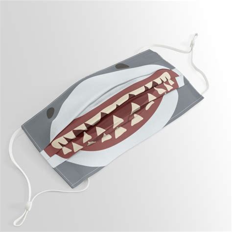 Shark Teeth Funny Kids Cartoon Smile Face Mask by SweetBirdieStudio | Society6