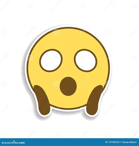 Frightened Colored Emoji Sticker Icon. Element of Emoji for Mobile Concept and Web Apps ...