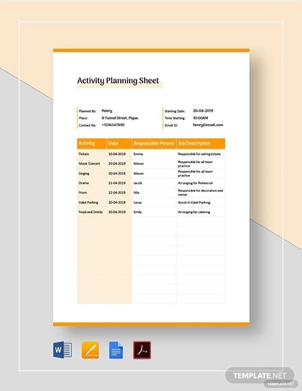 9+ Activity Plan - Sample, Example, Format | Free & Premium Templates