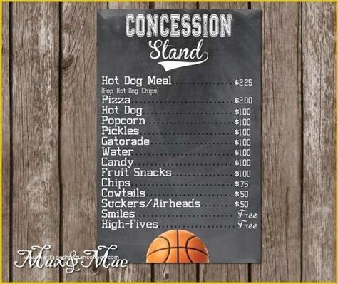 50 Concession Stand Menu Template Free | Heritagechristiancollege