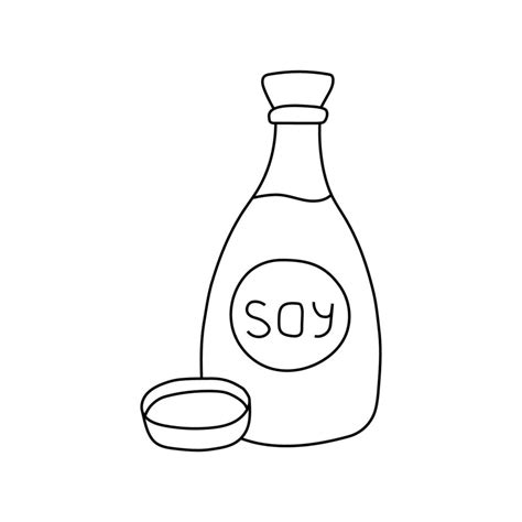 hand drawn vector bottle of soy sauce 21908317 Vector Art at Vecteezy