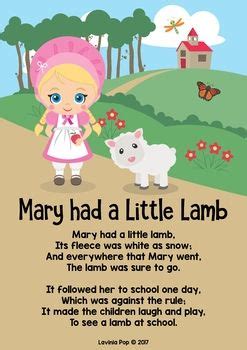 Mary Had a Little Lamb Nursery Rhyme Worksheets and Activities ...