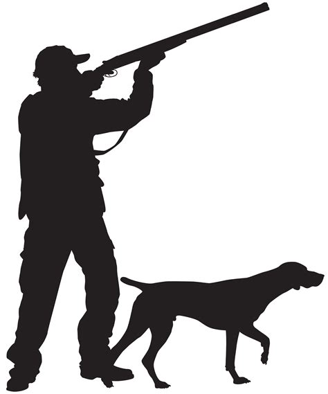 Hunter with Dog Silhouette PNG Clip Art Image | Gallery Yopriceville - High-Quality Images and ...