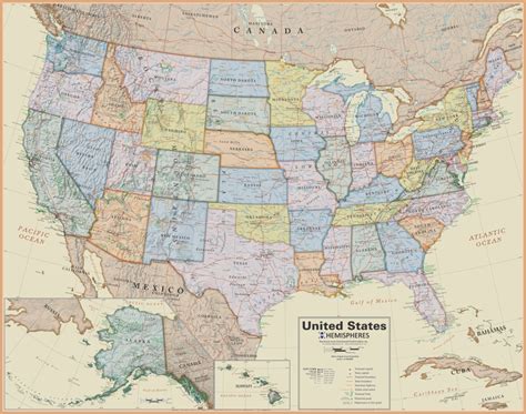 United States Wall Map - Laminated, Boardroom Style, $19.99!