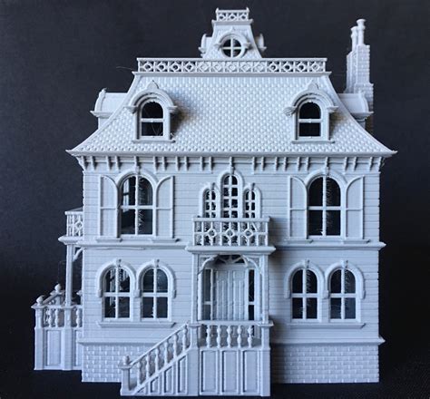 Gray Miniature Haunted Halloween House/Mansion Victorian House 1:87 HO ...