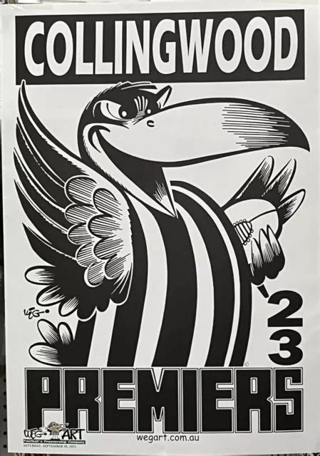 2023 WEG AFL Grand Final Premiers Poster Collingwood Magpies £27.71 - PicClick UK