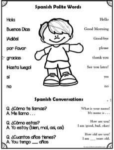 Spanish Greetings Worksheet