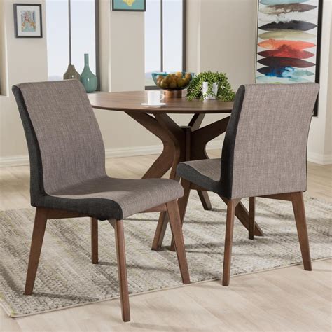 Baxton Studio Kimberly Gray Fabric Upholstered Dining Chairs (Set of 2 ...