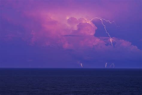 Pink with Lightning | Sunset storm at Panama City Beach, FL!… | Flickr