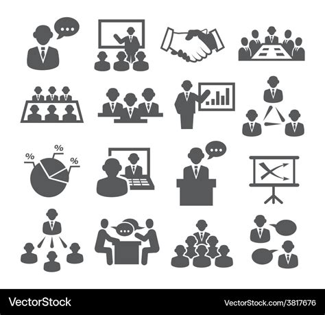 Conference icons Royalty Free Vector Image - VectorStock