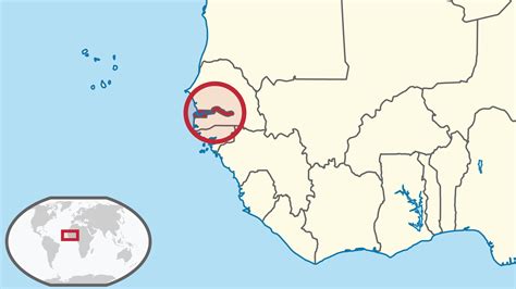 Location of the Gambia in the World Map