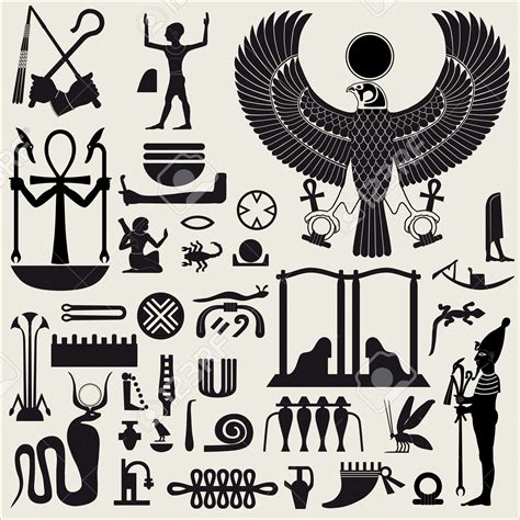 Egyptian Symbols And Signs Silhouettes Set 2 Royalty Free Cliparts ...