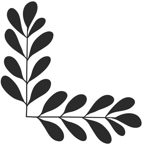 Leaf Corner Border. Hand drawn floral corner borders decoration 19860176 PNG