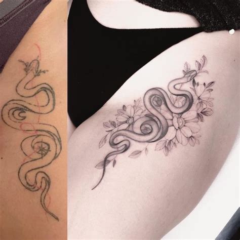 Flower Cover Up Tattoos Before And After