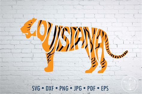 Louisiana in Tiger Shape Word Art Graphic by DigitalDesignsLaura ...