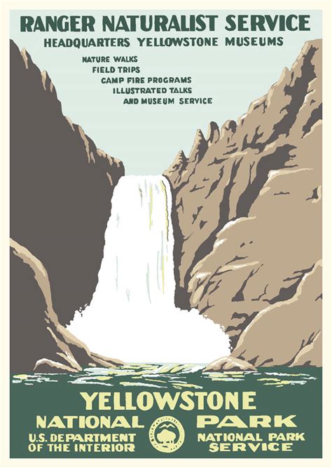 Yellowstone National Park Vintage Poster (Ranger Naturalist Service ...