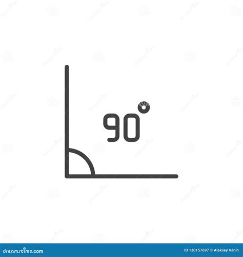 180 Degrees Angle Outline Circular Icon - Vector Symbol | CartoonDealer ...