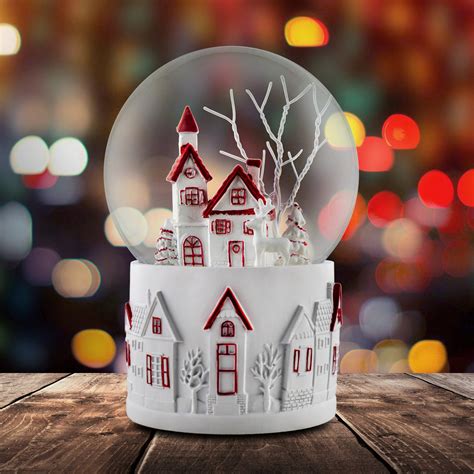 120 MM Christmas Village Musical Snow Globe - San Francisco Music Box Company