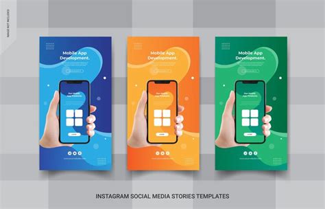 Premium Vector | Mobile app social media stories templates design