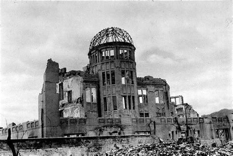 The destroyed city of Hiroshima few months after the U.S. A-bomb explosion of 6th August 1945 ...