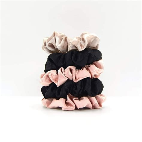 Kitsch Satin Hair Scrunchies for Women - Softer than Silk, Satin Scrunchie, 5 Pack (Assorted ...