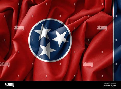 Tennessee Flag, USA State Flag Tennessee, fabric flag Tennessee, 3D work and 3D image Stock ...