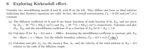 Solved 6 Exploring Kirkendall effect. Consider two | Chegg.com