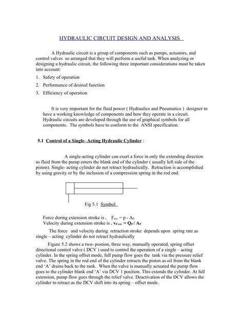 (PDF) HYDRAULIC CIRCUIT DESIGN AND · PDF fileHYDRAULIC CIRCUIT DESIGN AND ANALYSIS A Hydraulic ...